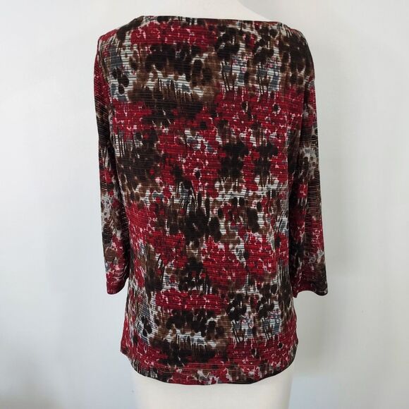 Apt. 9 Shirt Top Comfy Stretch Womens Size Large Cut Out 3/4 Sleeve Lined - Picture 7 of 13